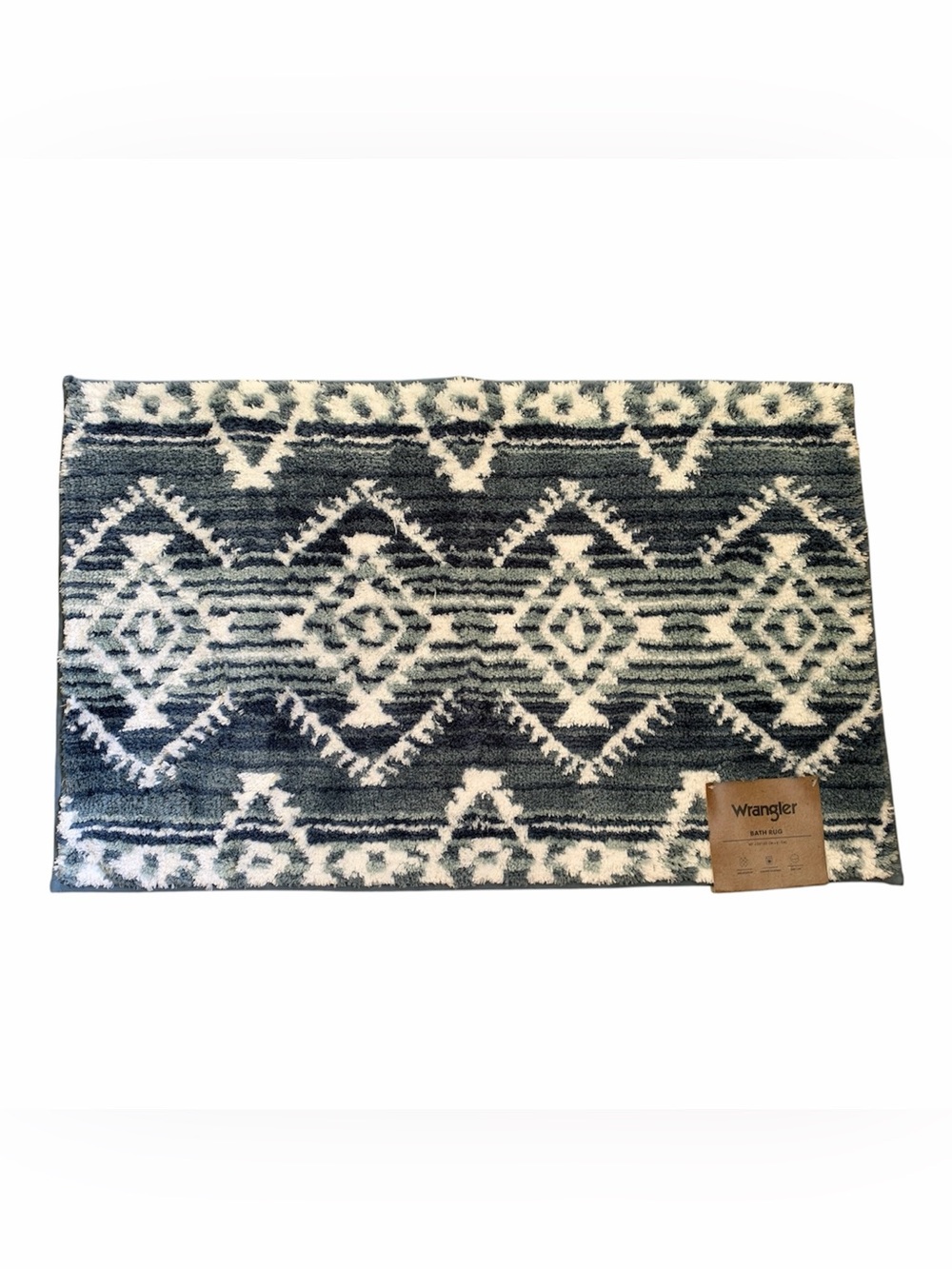 Wrangler Blue & White Southwestern Bath Rug Mat 20” x 32” - NWT **